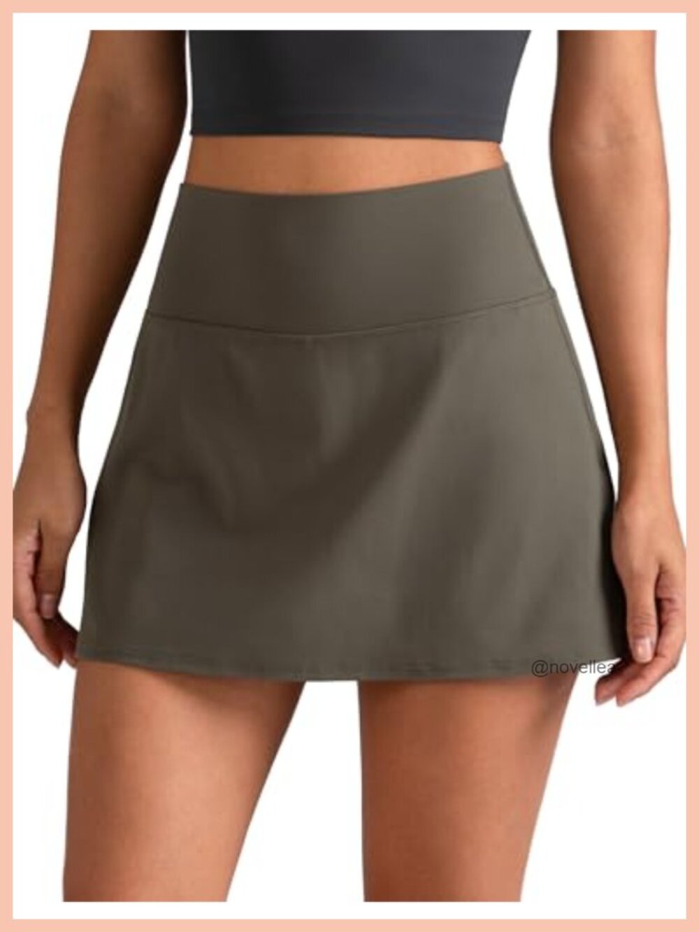 Lycra Tennis Skort with Built-in Shorts & Pockets, High Rise Seamless